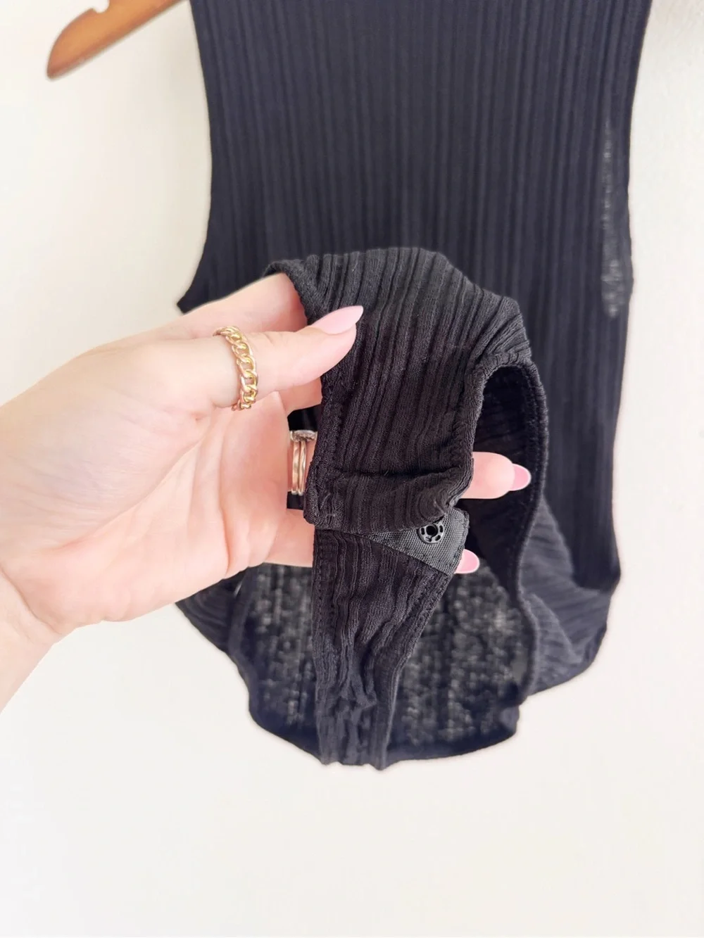 Intimately Free People Sleeveless Black Ribbed Mockneck Bodysuit XS